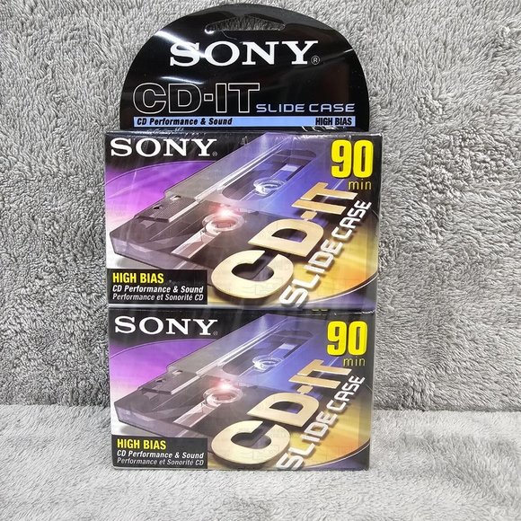 Sony 2 pack Cassette Tapes CD-IT Slide Case performance & Sound High Bias 90Min - Picture 2 of 12